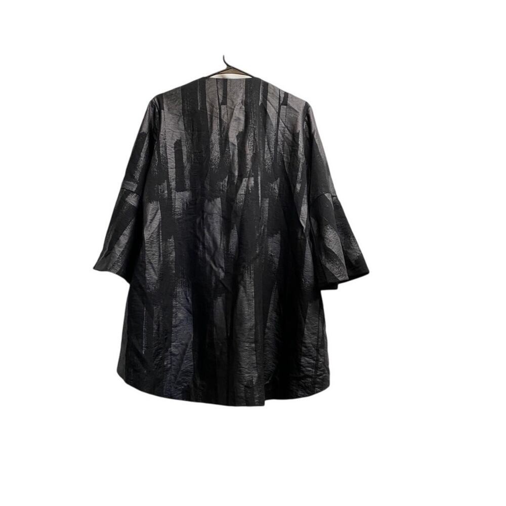 Lior Paris Vince Liquid Leather Asymmetric One Button Black Swing Jacket Medium